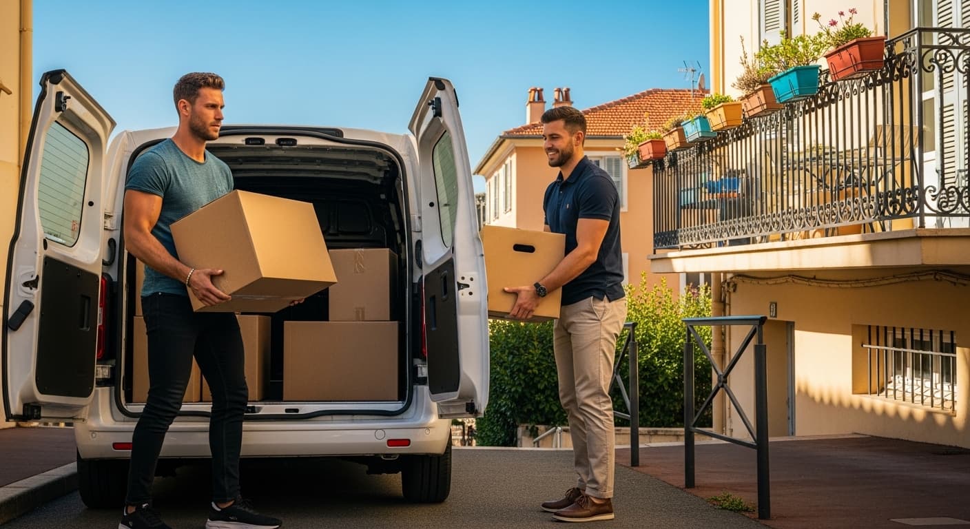 Déménagement en cours - transport de cartons