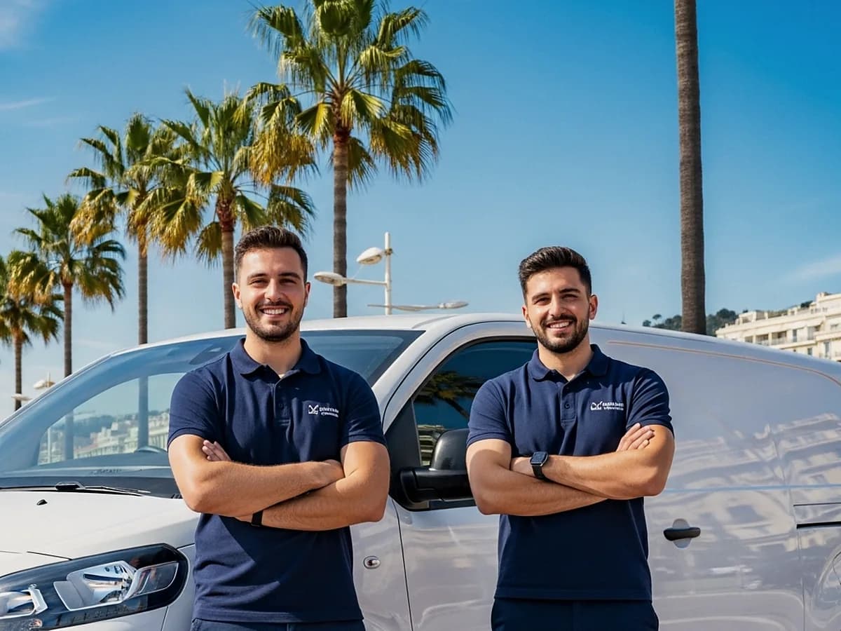 Équipe AzurMove triant les objets d'un débarras avant chargement